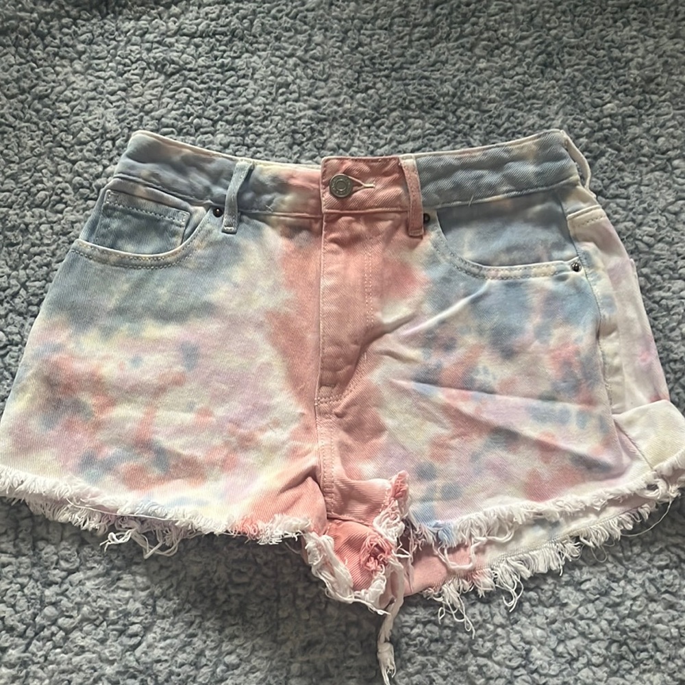 size 25 pacsun multicolor jean shorts